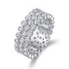 Huitan Delicate Women Ring Inlaid Shiny Round Cubic Zirconia for Party Daily Female Accessories Fashion Wedding Chic Jewelry