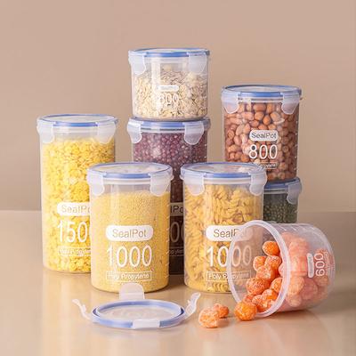 Food Grade Sealed Jars Refrigerator Fresh-keeping Storage Jars Plastic Grain Jars Multi-specification Sealed Jars with Lids