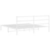 Vidaxl Metal Bed Frame with Headboard, White, 193X203 Cm