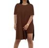 Summer 2025 Solid Color Loose Round Neck Short Sleeve Two-Piece Casual Set