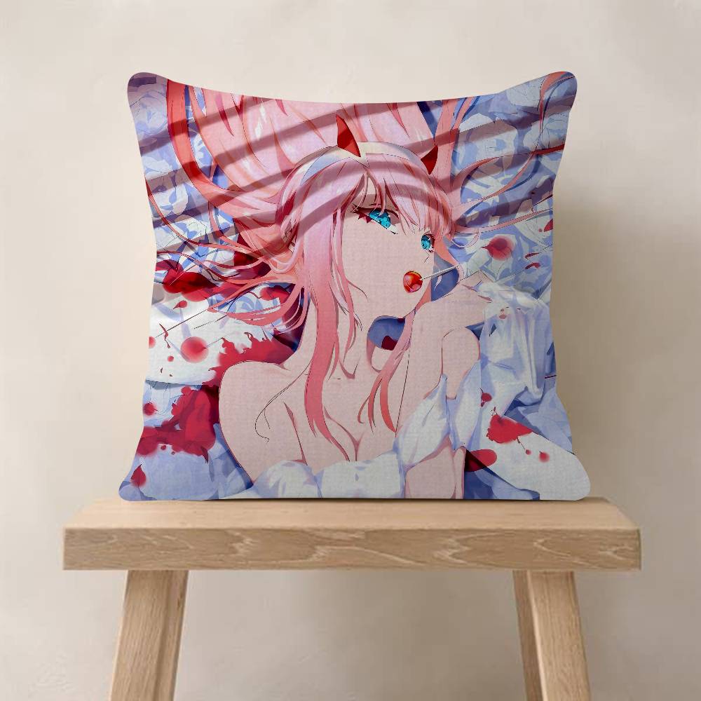Anime DDarling In The Franxx Cushion Cover Car Throw Pillow Case For Sofa Car Christmas Gift