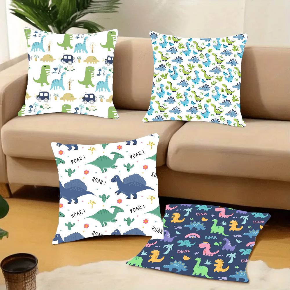 Cute Dinosaur Pattern Pillow Case Home Decor Throw For Sofa Bed Car Room Decor Gift Idea