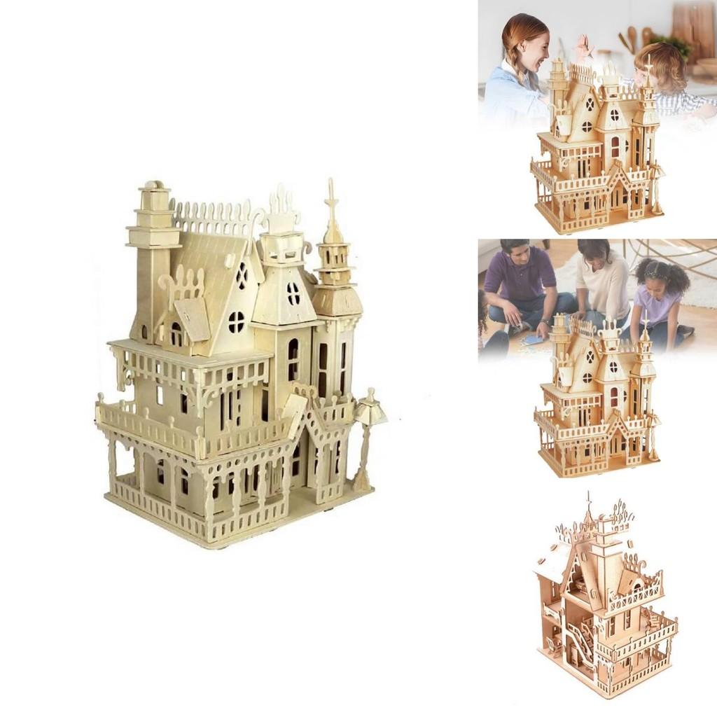 Dreamy Villa Wooden 3d Puzzle Set Ideal For Children Engaging Diy Activity For Family Fun