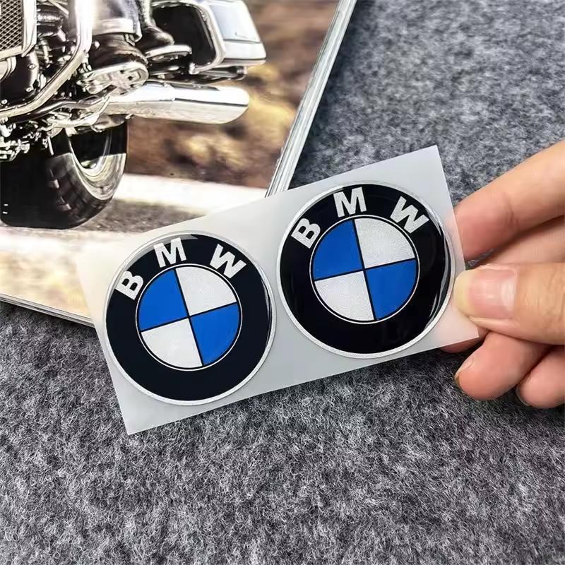 For BMW 2Pcs 25mm 35mm 40mm 50mm 55mm 60mm 65mm Car Center Hub Sticker Emblem Badge DIY Motorcycle Fuel Tank Decoration Sticker