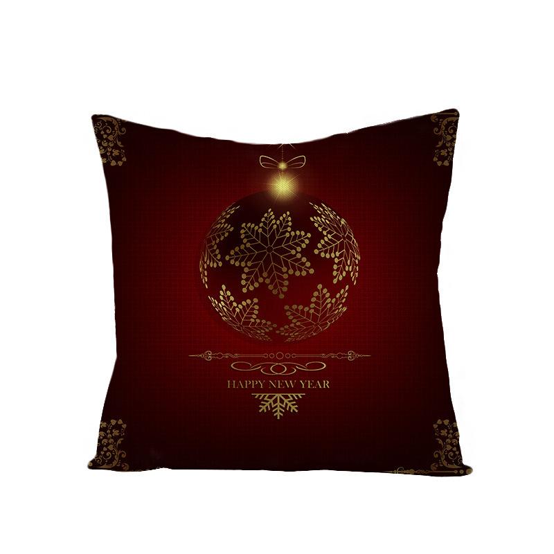 New Christmas Pillow Cover Printed Decorative Cushion Cover Home Sofa Cushion Linen Sofa Back