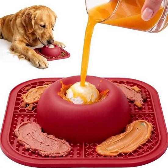 Tigela para Cães Alimentador Lento para Petiscos Líquidos, Tigela para Cães com Bola de Lamber, Tigela de Lamber para Cães para Comer com Segurança, Caldo de Ossos, Iogurte, Cão Molhado