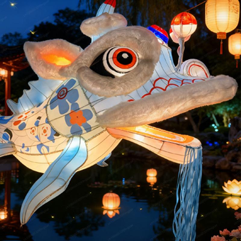 Chinese Style Light-Up Goldfish & Carp Lanterns - Large Festive Creative Pendant for Scenic Spots, Malls & Restaurants