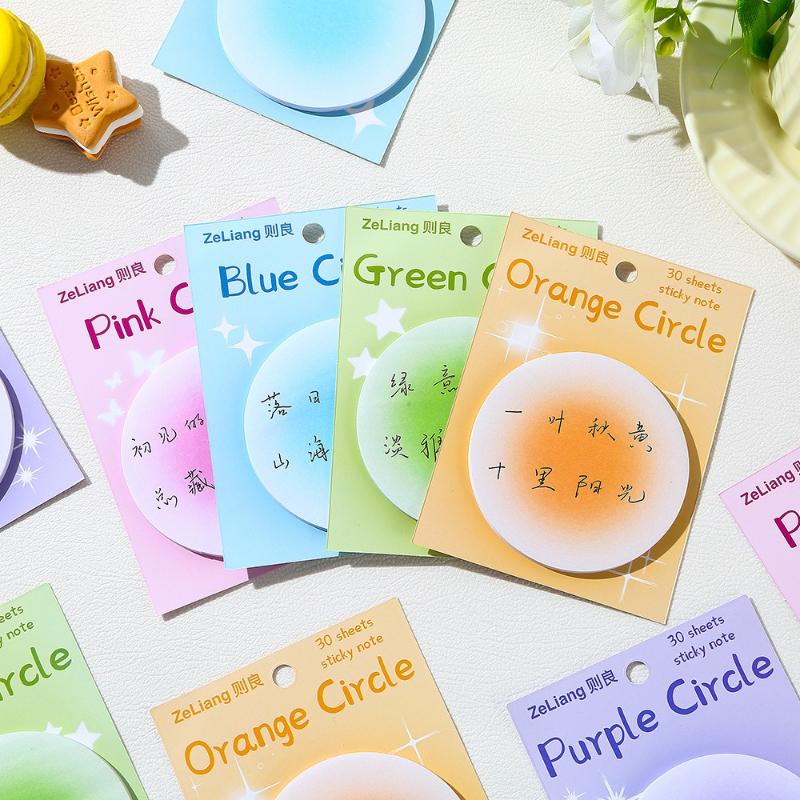 Office School Supplies Blush Halo Student Notes High Value Ins Wind Sticky Morandi Round Stickers Kawai Stationery Wholesale