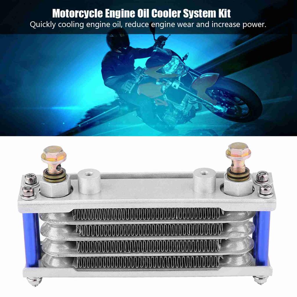Engine Oil Cooler Oil Cooling System Kit for CB CG 100 ‑250 65ml Black