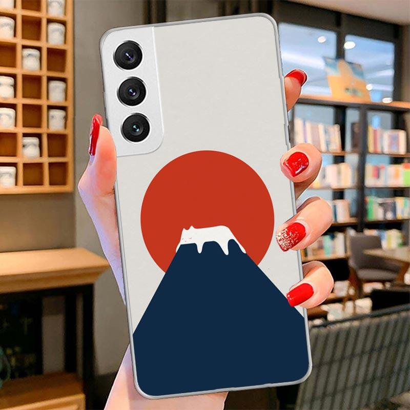 

Art Cat Mount Fuji Japan Cover Phone Case For Samsung Galaxy S26 S25 Edge S24 Ultra S23 S22 Plus S21 S20 FE Soft Fundas Shell Ga Samsung S25
