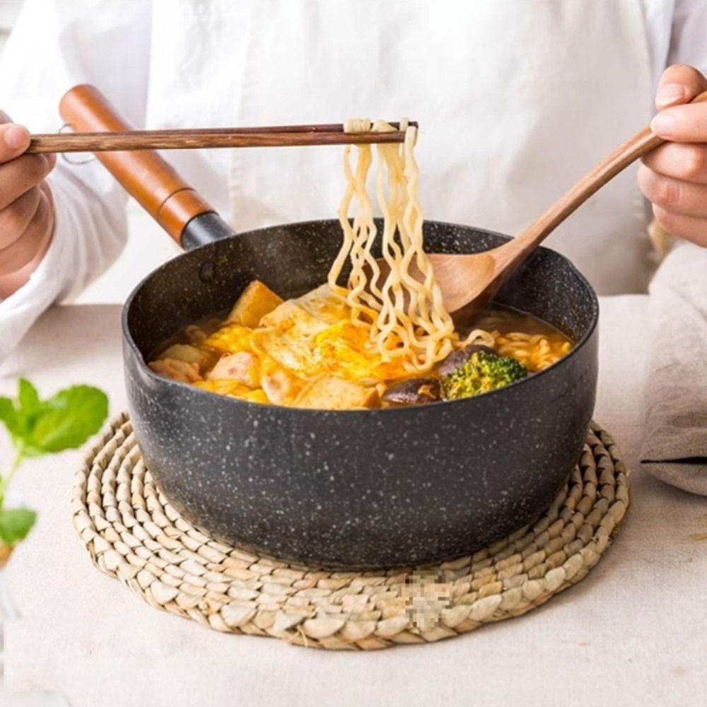 Mit Holzgriff Omelettpfanne Antihaft Nudeltöpfe Tragbare Spiegelei-Kasserolle Küchenzubehör