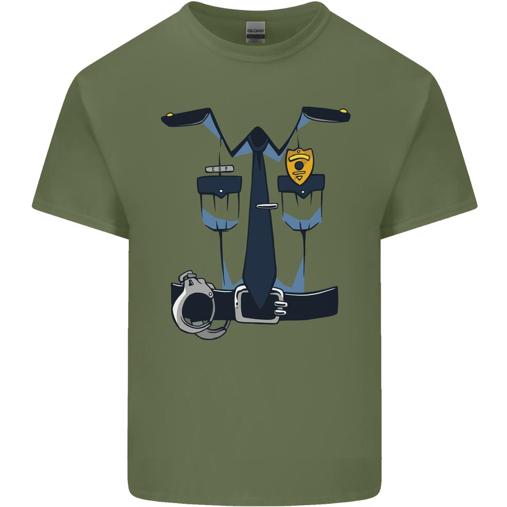 Police Fancy Dress Costume Outfit Stag Do Unisexs Light Cotton TShirt