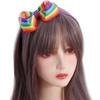 Not Harm Rainbow Hair Clips Elastic Ponytail Pigtails Holders Ribbon Hair Band  Holiday