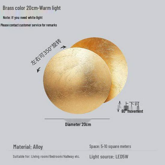 Nordic Luxury Moon Wall Lamp - Italian Designer Eclipse for Bedroom & Staircase