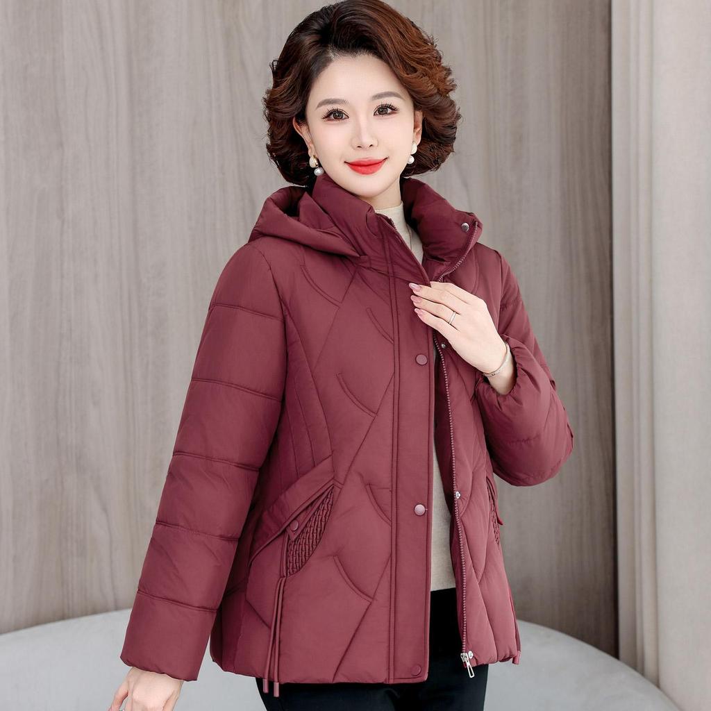 Autumn Winter Thicken Warm Parka Women Casual Solid Color Big Pocket Loose Short Hooded Coat Jackets Outwear