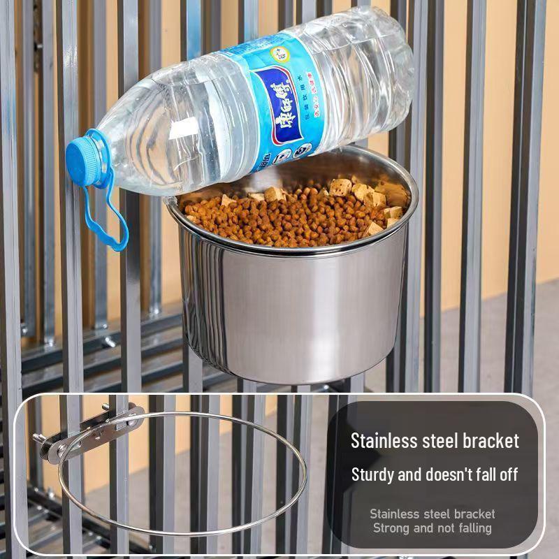 Stainless Steel Hanging Dog & Cat Feeder Bowl