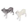 2pcs Howling Wolf Action Figure Figurines Toys Howling Wolf Animal Model Educational Presents for