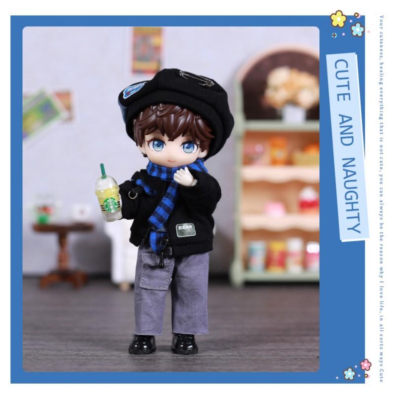 1/12 Scale BJD Doll Outfit Set Cat Bear Kawaii Style Clothes Ob11 YMY Aby 2.0 Fairy Body