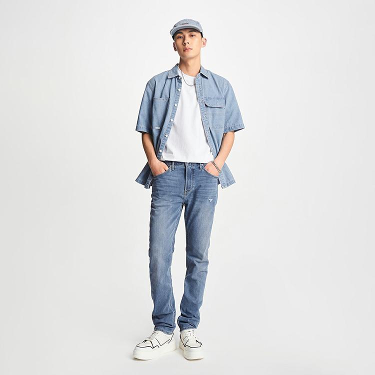 Lee Jeans Men's Medium Light Blue Moderate Tapered Pants LMB241705P6600FA02889