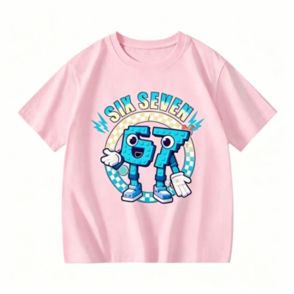 Kids Clothing Six Seven 67 Print T-shirt Summer Girls and Boys Casual Tees Tops Fashion Kids O-Neck Short Sleeve T-shirt