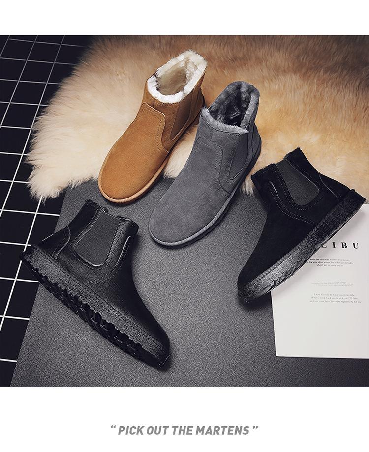 Free Shipping: 2024 Men's Korean Style Winter Snow Boots - High-Top, Warm Plus Velvet, Outdoor-Friendly