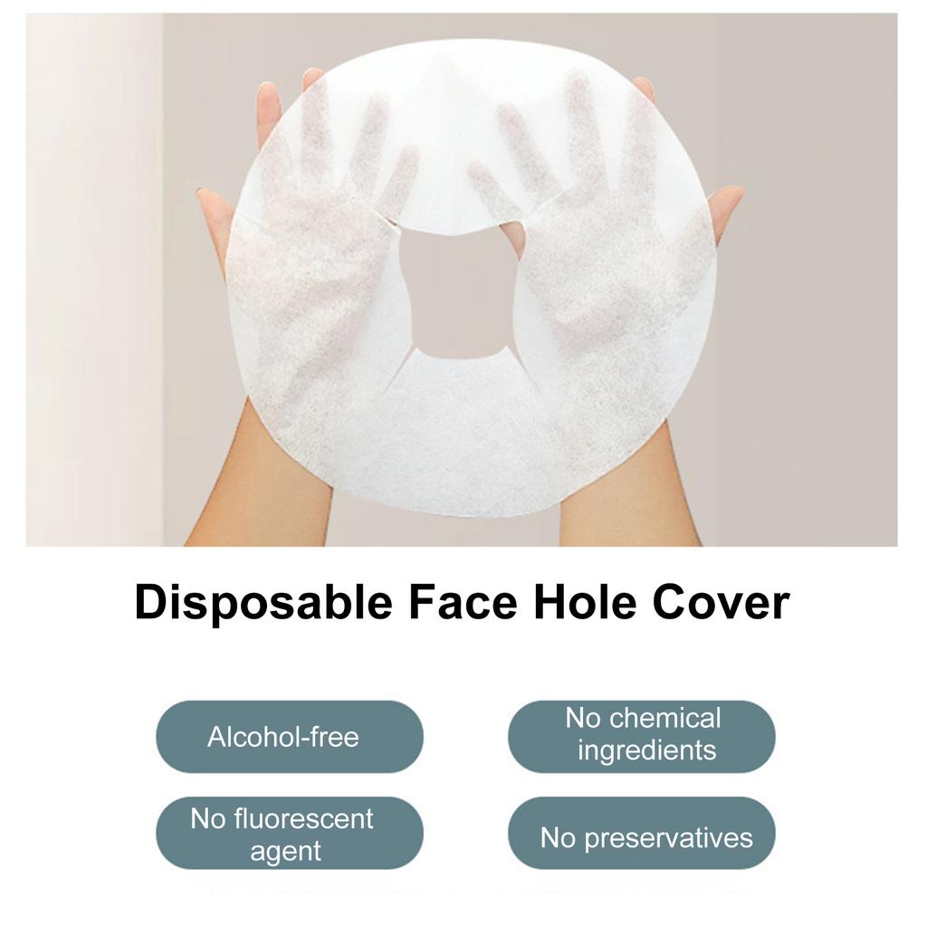 Beauty Salon Face Pad Bed Table Face Hole Cover Spa Massage Disposable Breathing Sheet White