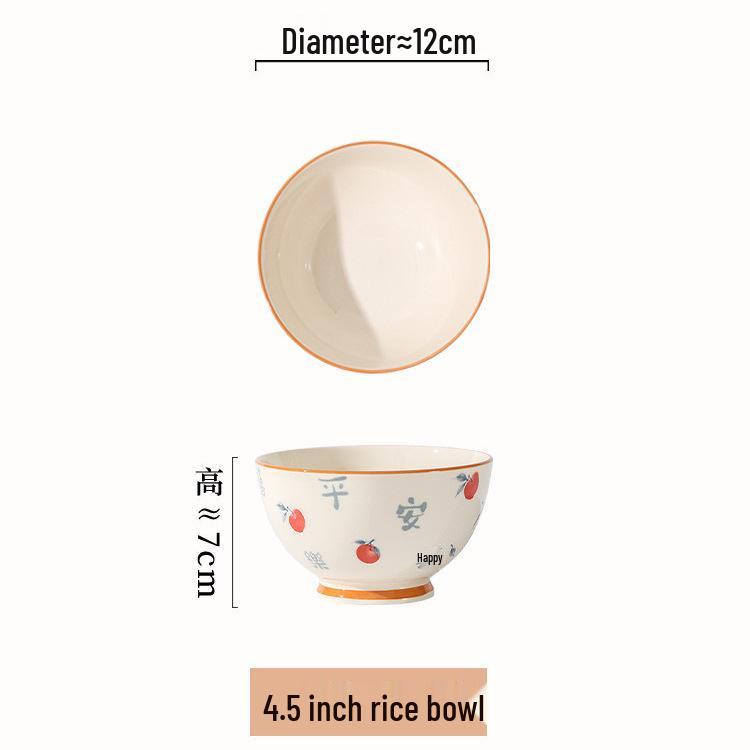 2026 Chinese Style Large Ceramic Rice Bowl - Elegant Home Use