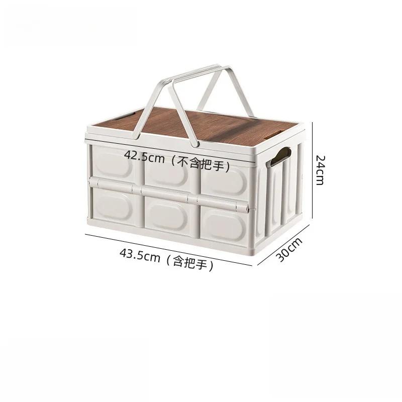 Collapsible Storage Bin With Handle Large Capacity Portable Storage Container Stackable Multifunctional Outdoor Camping Items