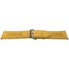 Bracelet De Montre - MY-MONTRE - Cuir De Veau Luxe Style Olympique - Jaune - Perforé Coutures Blanches - 24mm/22mm