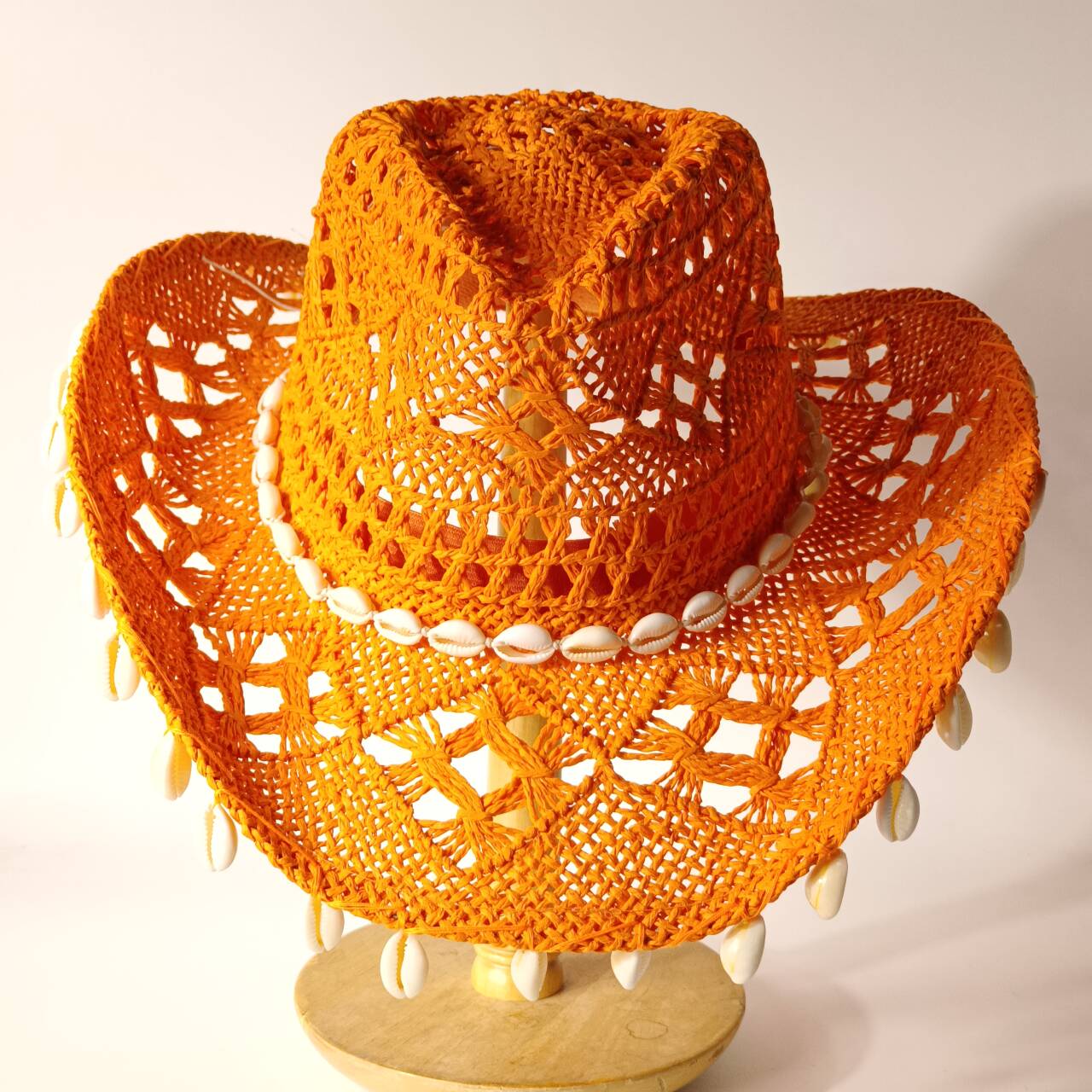 

Summer women s Malan flower denim straw hat adorned with seashell decorations stylish bohemian style hat beach vacation hat S56-58cm