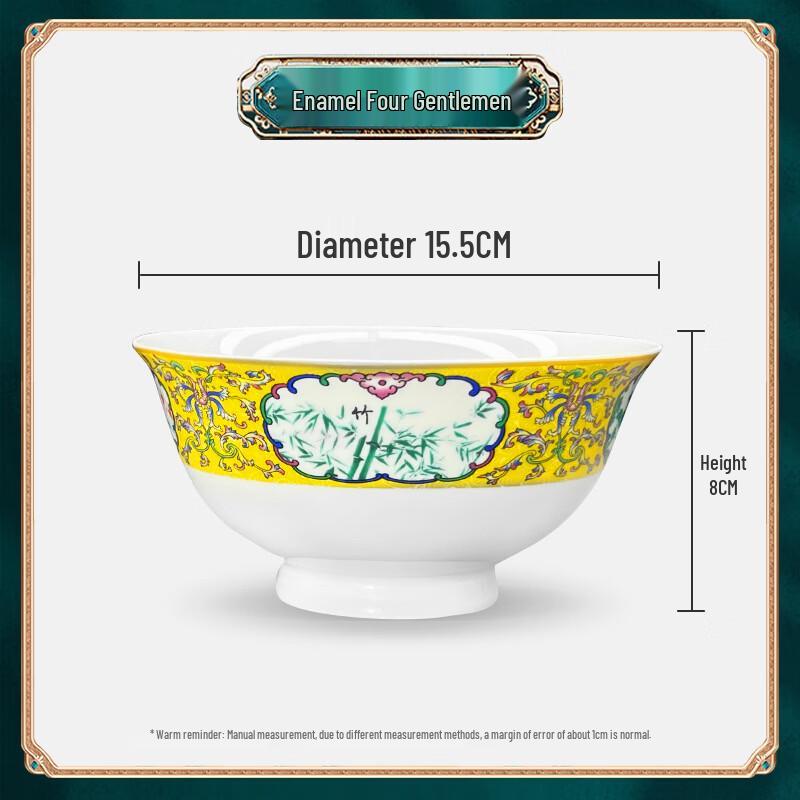ZISIZ Four Gentlemen Enamel Ceramic High-Footed Bowl