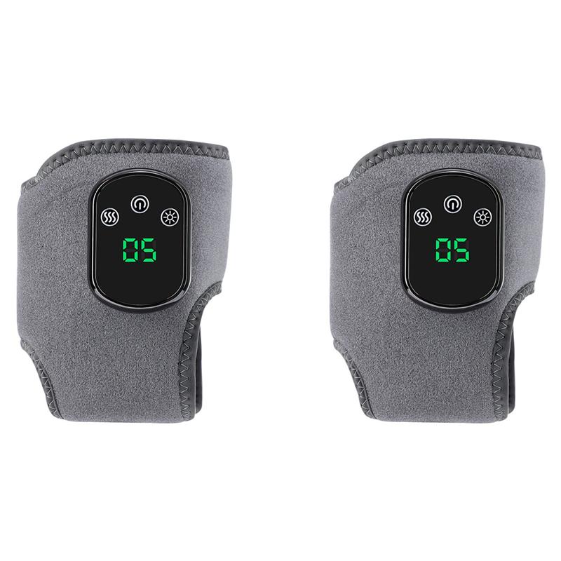 

A65T-2X Electric Foot Ankle Massager With Heat& Vibration Cordless Heating Pad Ankle Wrap For Sports Recovery Warm Brace Belt серый