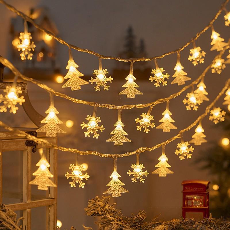 LED Snowflake Reindeer Star String Lights for Festive Room Decoration