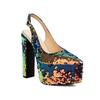 Damen Gold Grün Pailletten Schuhe Sexy Super Hochhackige Klobige Plateaus Pumps Bling Bling Silber Glitzer Schuhe Weiß