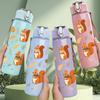 1PC Squirrel Nut Autumn Print 750ml Color Plastic Sports Water Bottle Leakproof Flip Straw Lid Suitable for Sports Office Home Use