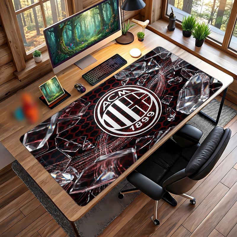 AC Milan Printed Large Mouse Pad, Non Slip Soft Rubber Gaming Desk Mat for Office Laptop Computer Decor
