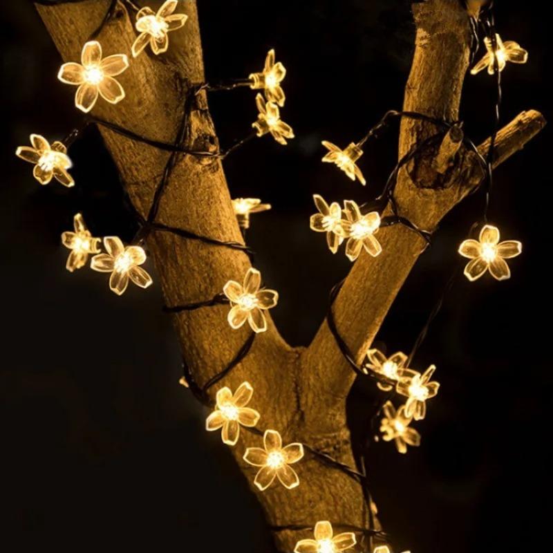 1 pz 6,5M 30 LED Luci Solari Fiore di Ciliegio LED Esterno Impermeabile Festival Giardino Luci Decorative Luce Solare da Giardino