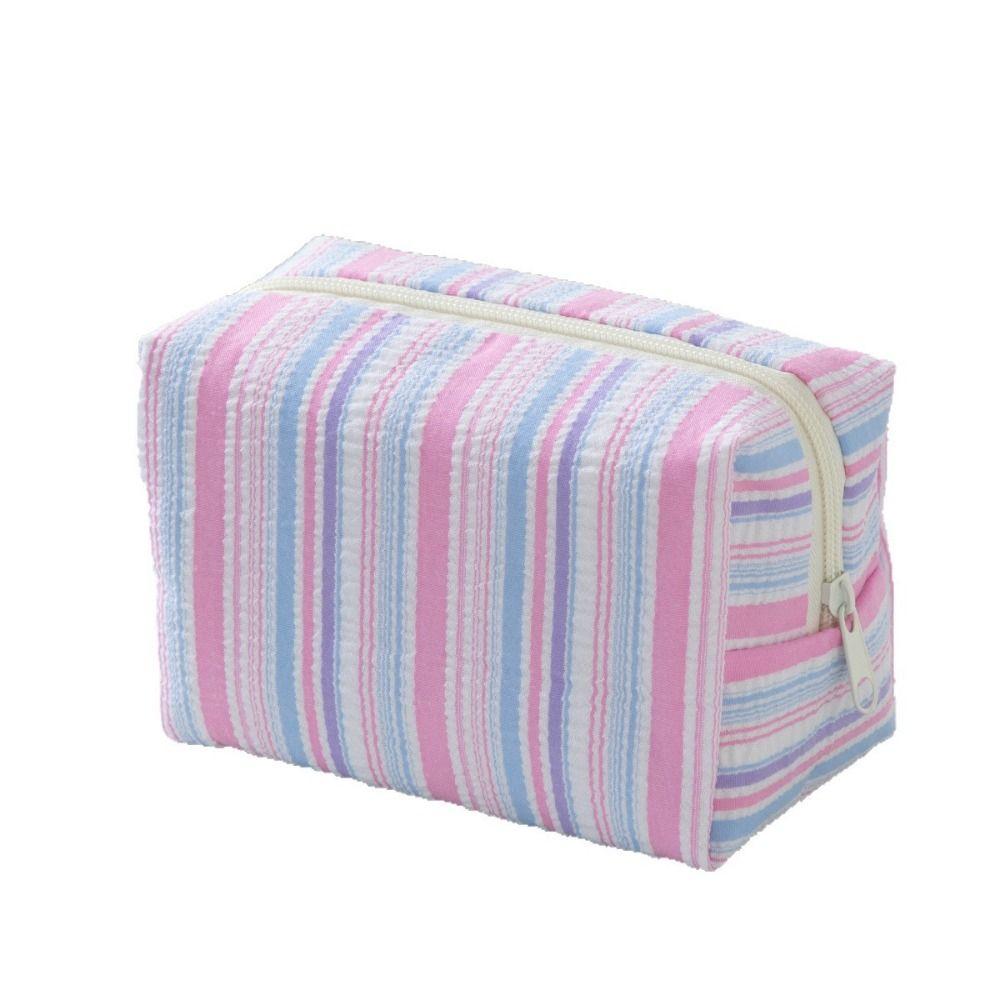 Striped Design Striped Makeup Pouch Lightweight Travel Skincare Bag Cosmetic Bag Girls