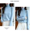 Women's Autumn/Winter Seamless 100% Pure Wool Stacked Collar Sweater - Skeletal Lazy Style Base Layer