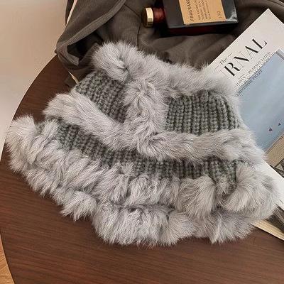 Maillard Dopamine Contrasting Wool Hat Retro Fair Island Style Knitted Hat Ear Protector Warm Bag Hat Winter