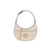 GG Supreme Presbyopia Logo Chain Half Moon Bag Underarm Bag Handbag Canvas and Leather Trimming Shoulder Bag Mini Women's Beige and White