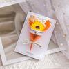 Handmade Mini Flower Bouquet Greeting Card Dried Baby's Breath/Sunflower/Soap Rose Flower Gift Card for Valentine's Day Spring Mother's Day Wedding