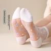 5 Pairs Women's Summer Thin Glass Fiber Midtube Socks Starfish Crystal Caisson Stockings