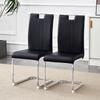 Set of 2 Black PU Material Arc-Shaped Chairs - Perfectly Integrated Into Industrial and Modern Home Design