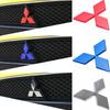 ABS for Mitsubishi Logo Lancer EX EVO Car Front Emblem Badge Carbon Fiber Sticker Styling Decoration Auto Refitting Accessories