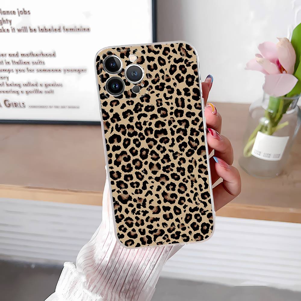 Leopard Cheetah Print Phone Case For IPhone 17 16 11 12 13 14 15 Pro Max Plus Cover Clear Case