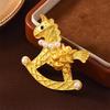 Cute Zodiac Horse Pony Pearl Brooch Animal Pin Brooches Minimalist Badge Fashion Clothing Suit Corsage Jewelry Accessories Gift