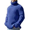 High-neck Sweater Men's Solid Color Slim-fit Knitted Top 2025 Autumn New Style