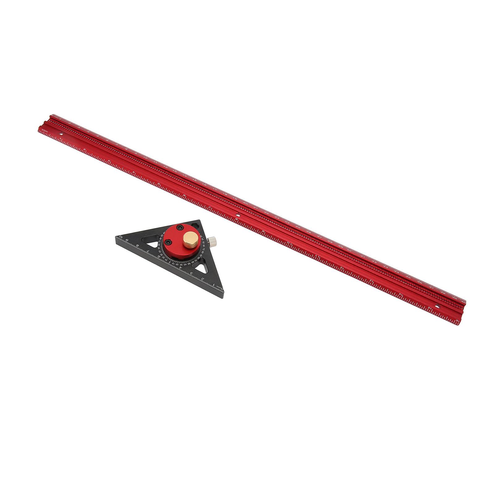 

400mm Woodworking Hole Scribing Ruler Aluminum Alloy 360 degrees Rotating Line Drawing Gauge Ruler