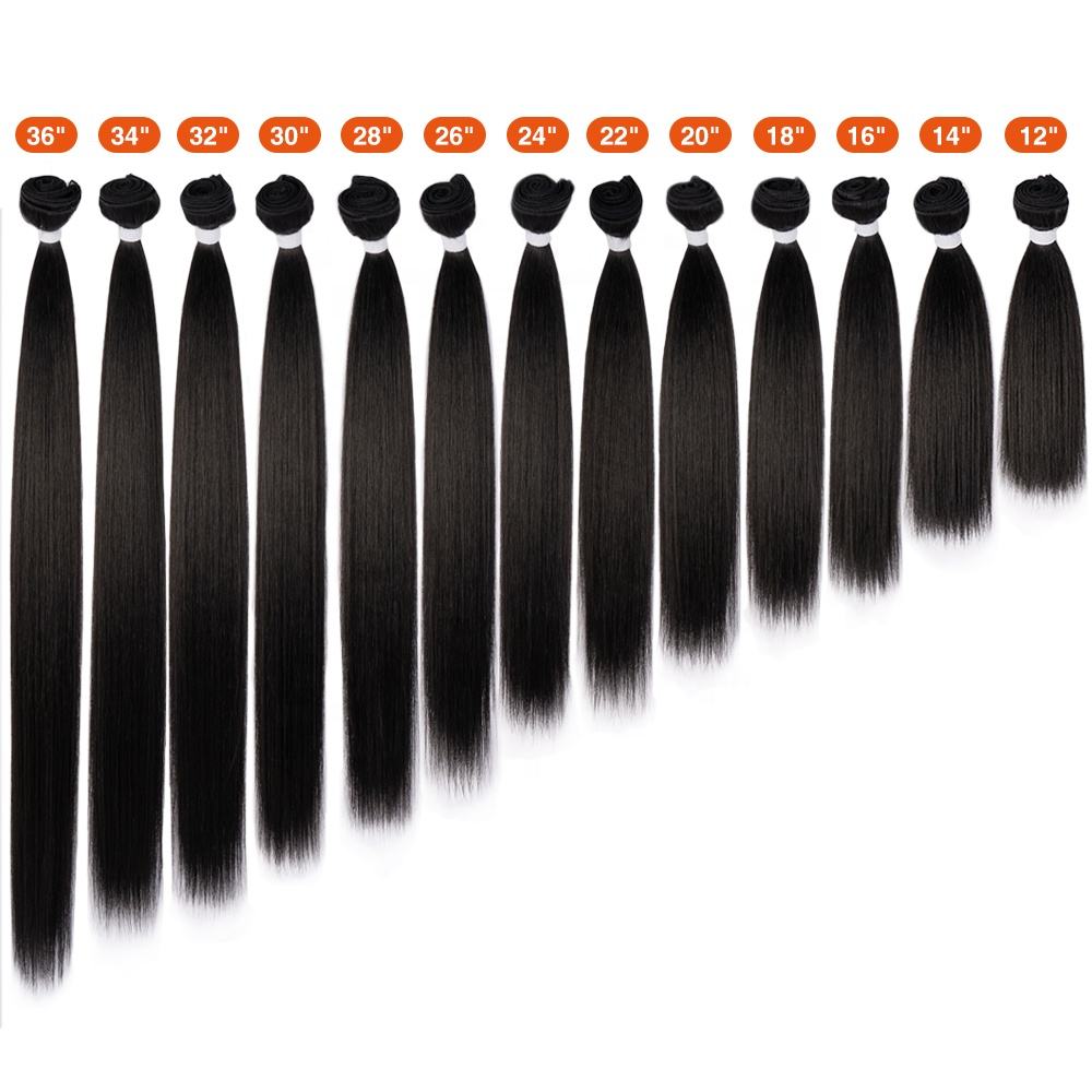Heat Resistant Premium Organic Bio Protein Fiber Ombre Blonde Weave Bone Straight Hair Bundles Weft Synthetic Hair Extensions